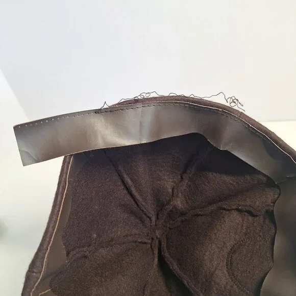 Brownie Girl Scout Beret & Adjustable Belt Brown Seam Issue on Hat READ Vintage - Picture 7 of 8